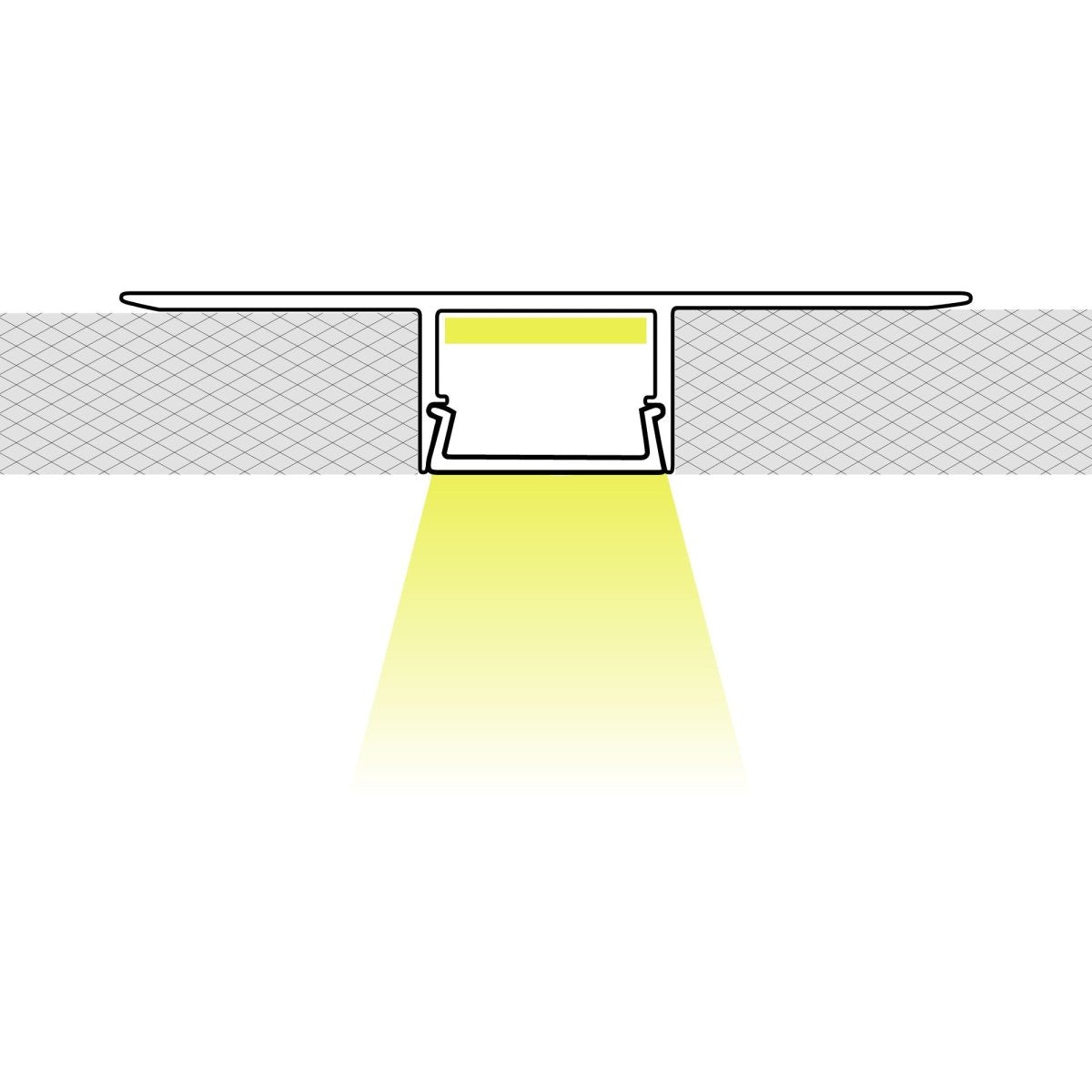 Perfil tira LED integración / trimless - 11x20mm - Con difusor - 2 metros - Barcelona Led-
