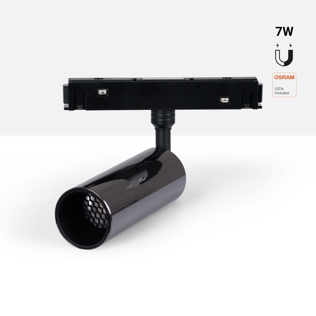 Foco LED para carril magnético 48V - 7W - Chip OSRAM - 2700K - Colores - Barcelona Led-