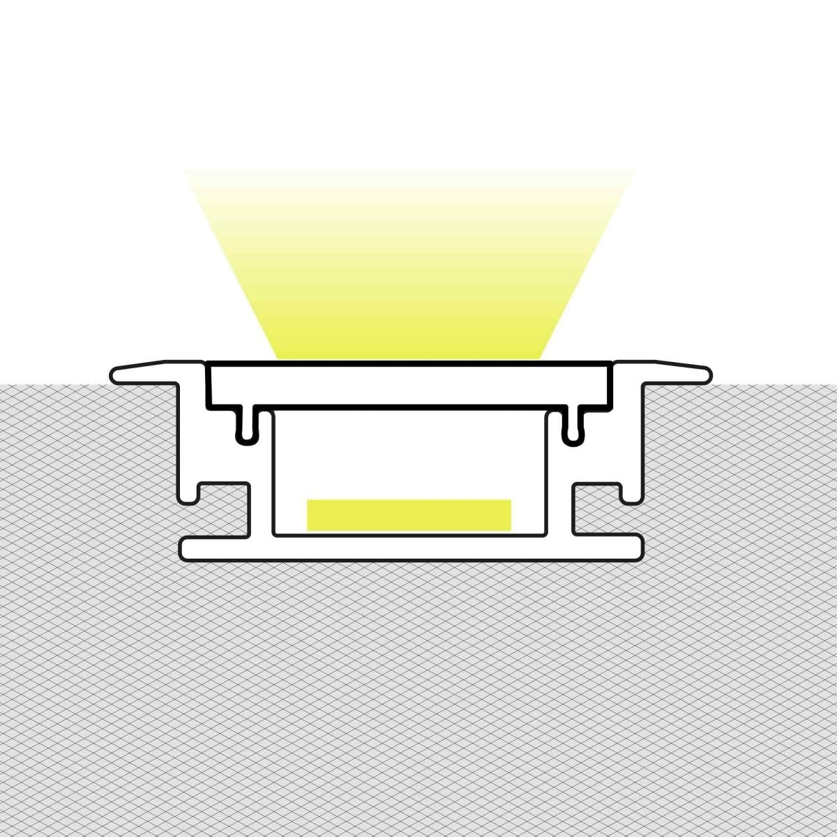 Perfil tira LED de suelo - 27x10mm - Con difusor - 2 metros - Barcelona Led-