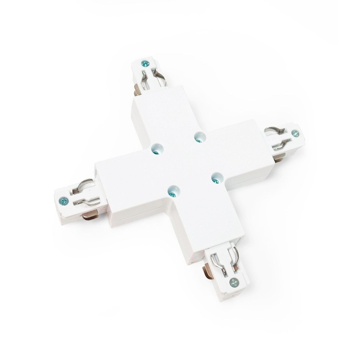 Unión rígida en X para carril trifásico de superficie - Barcelona Led-Accesorios