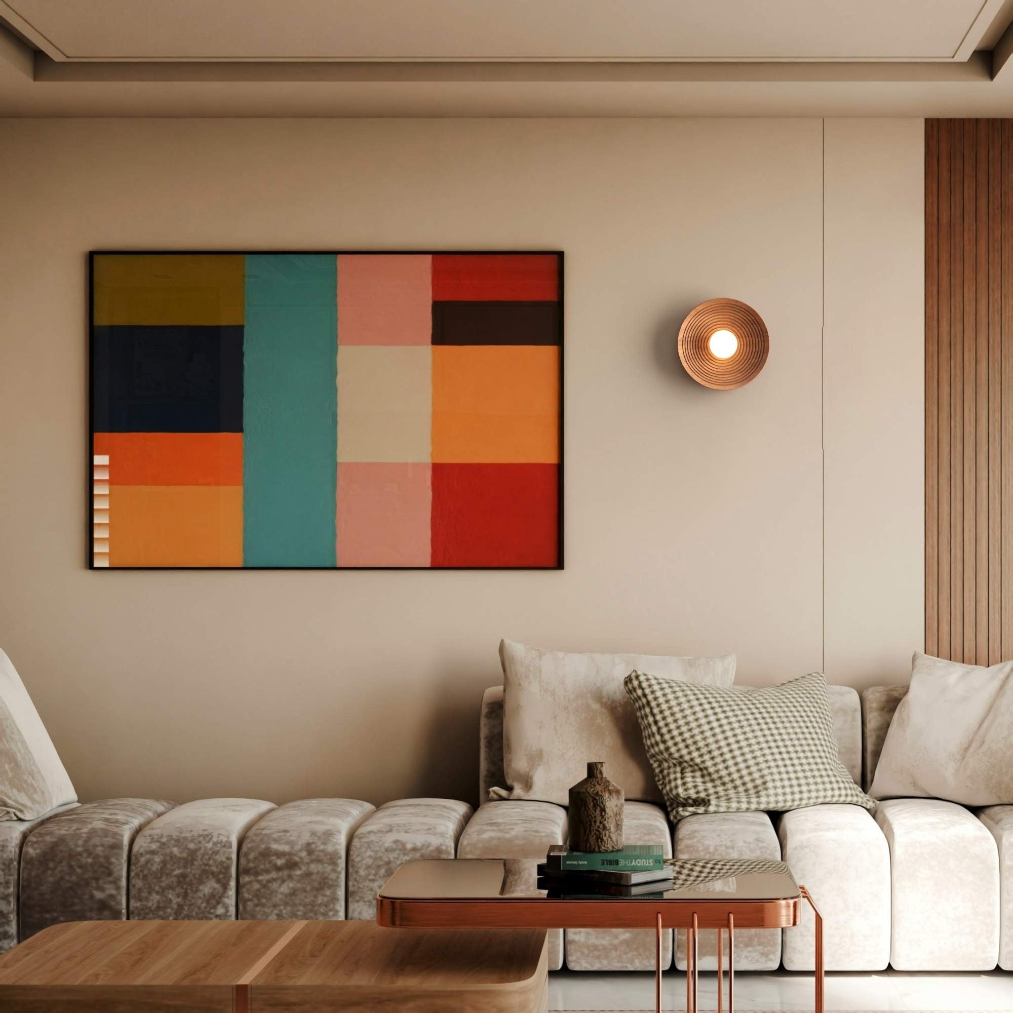 Aplique de diseño en madera "RIANNE" -  G9 - Ø28cm (5)