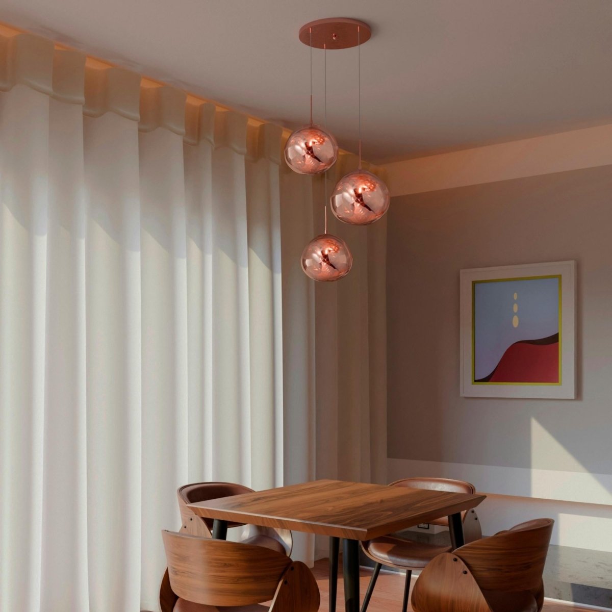Lámpara colgante cristal triple "KADNIS" - 3 x E27 - Barcelona Led-Decoración