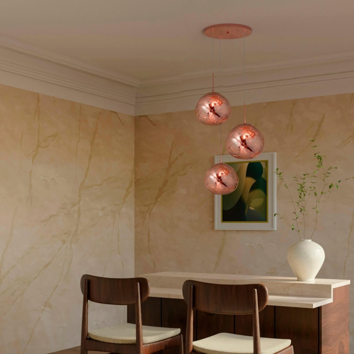 Lámpara colgante cristal triple "KADNIS" - 3 x E27 - Barcelona Led-Decoración