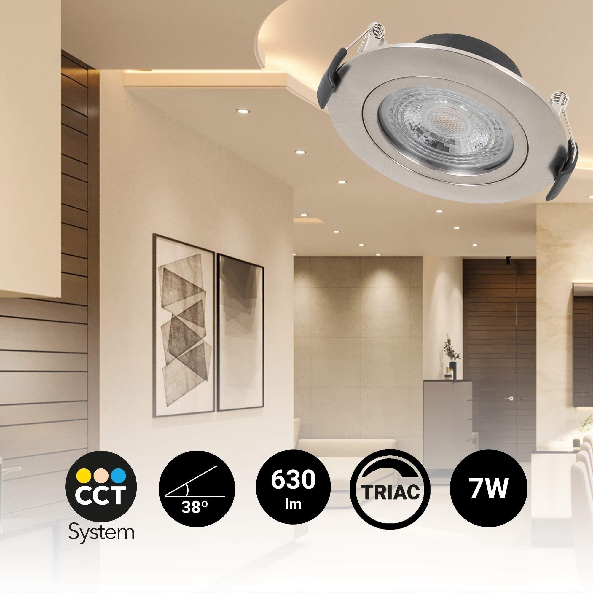 Downlight LED interior - 7W - CCT - DIMABLE TRIAC - 630lm - Corte Ø 70mm - IP20 (31)