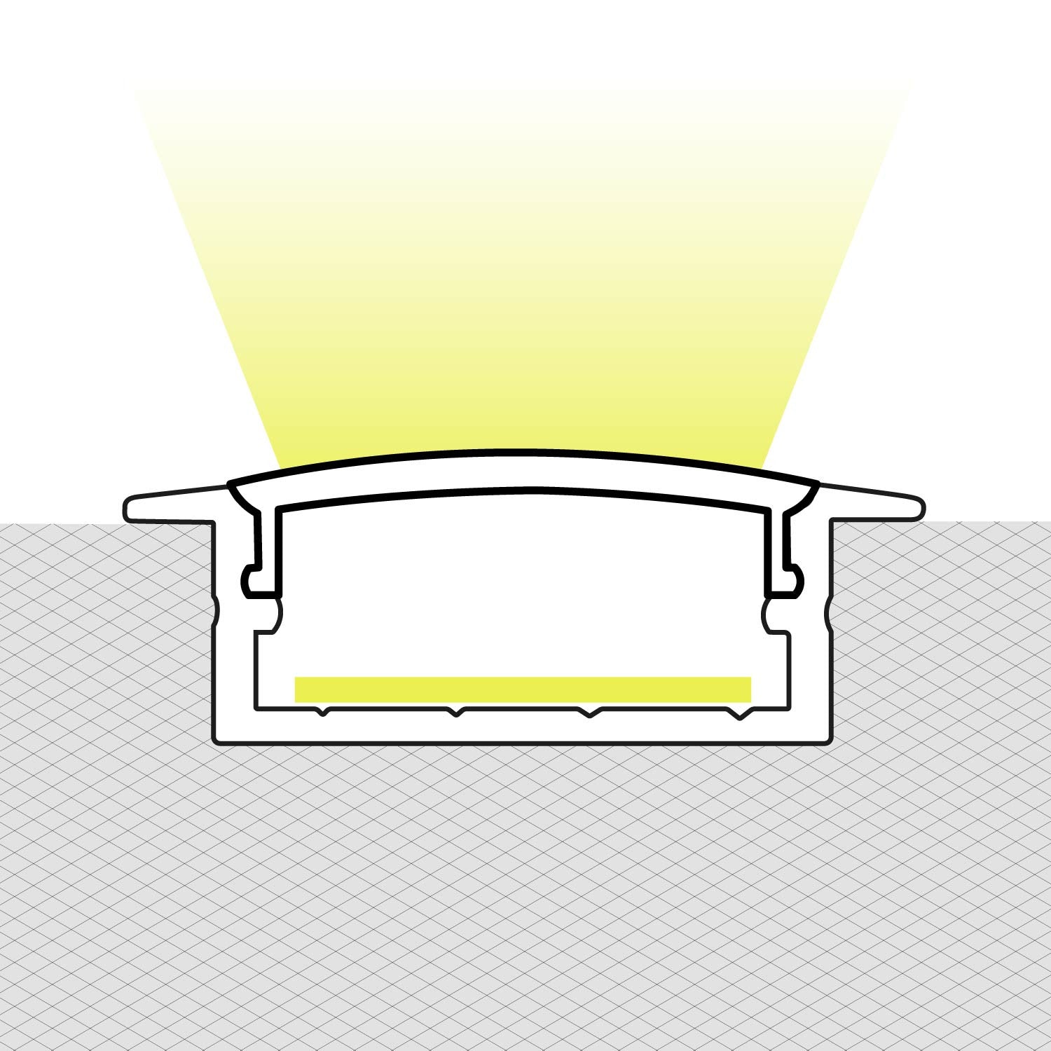 Perfil tira LED empotrable - 10x42mm - Con difusor - 2 metros (1)