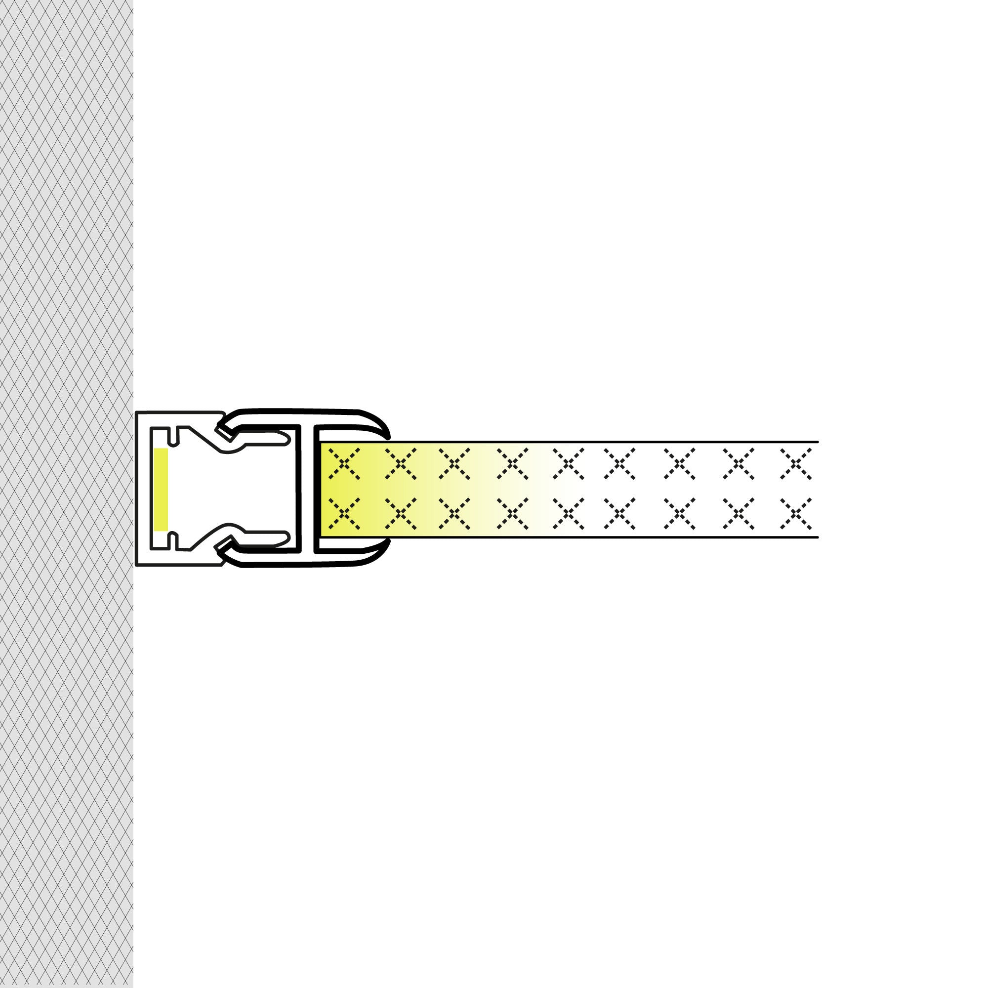 Perfil tira LED para cristal 8mm - Con difusor - Negro - 2 metros (1)