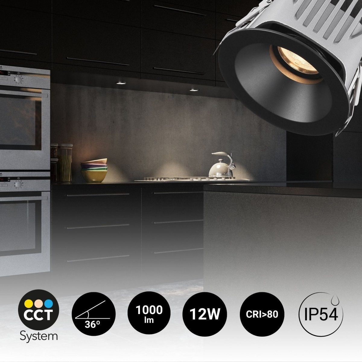 Downlight LED exterior 12W - CCT - Chip OSRAM - Driver PHILIPS - Corte Ø 75mm - IP54 - Barcelona Led-