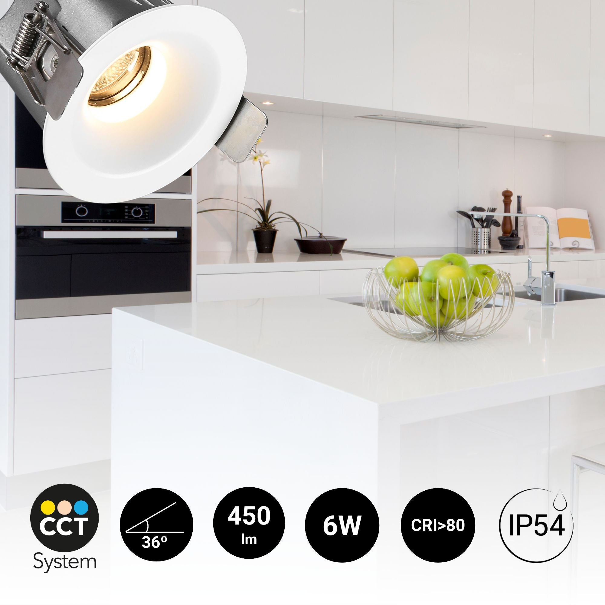 Downlight LED exterior 6W - CCT - Chip OSRAM - Driver PHILIPS - Corte Ø 55mm - IP54 (32)