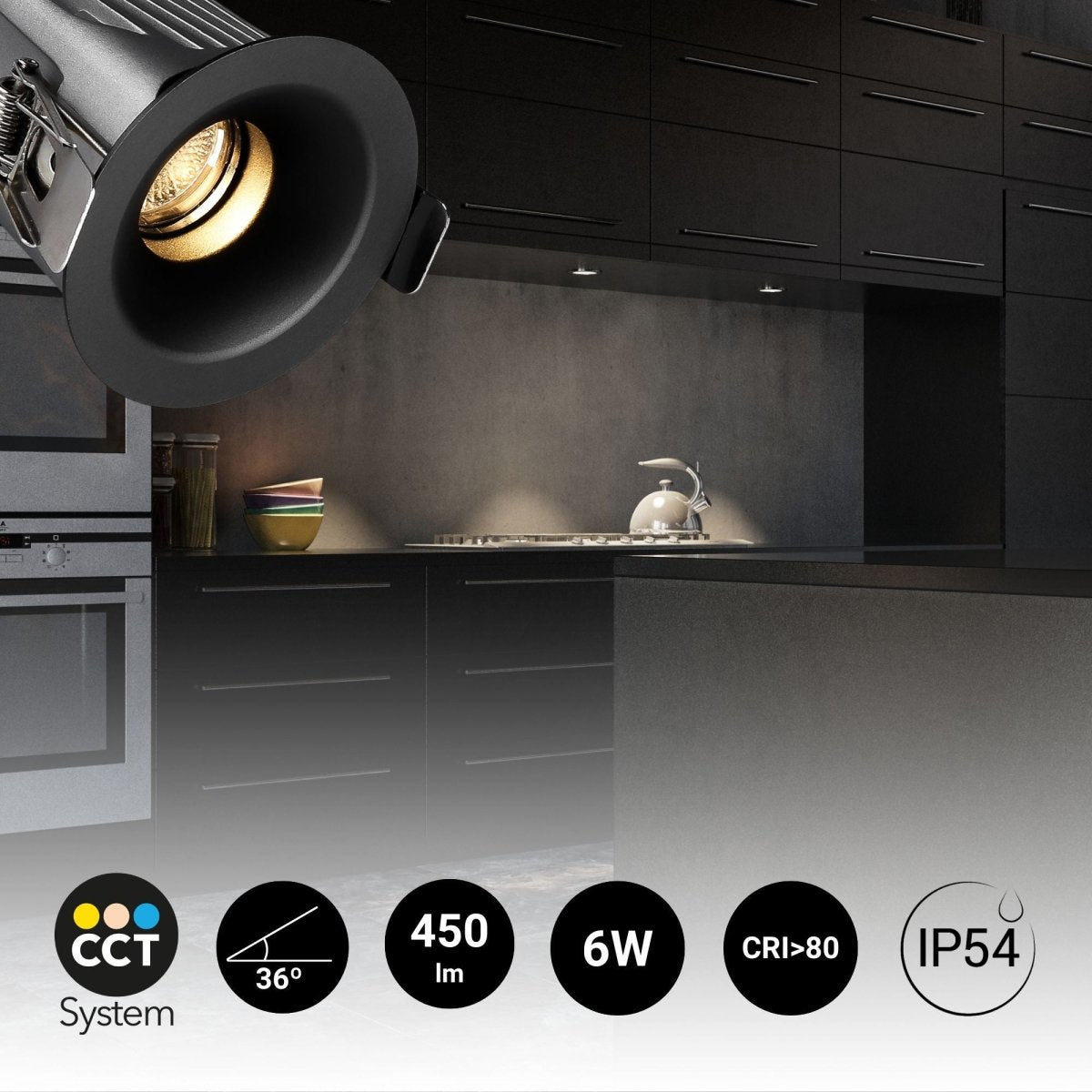 Downlight LED exterior 6W - CCT - Chip OSRAM - Driver PHILIPS - Corte Ø 55mm - IP54 - Barcelona Led-