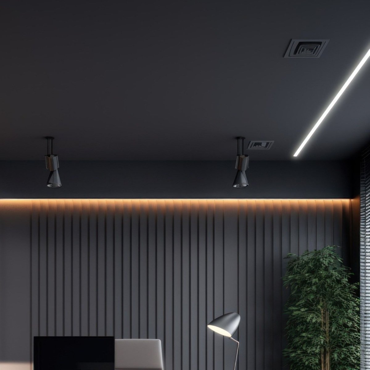 Perfil tira LED empotrable - 25x14mm - Kit completo - 1 metro - Barcelona Led-