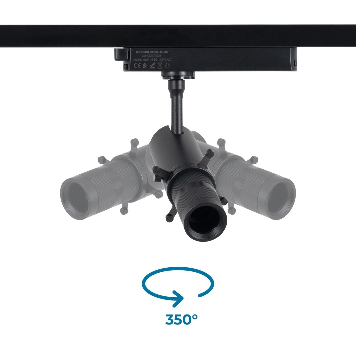 Proyector shapeable para carril monofásico - 10W - 20º-35 - Barcelona Led-
