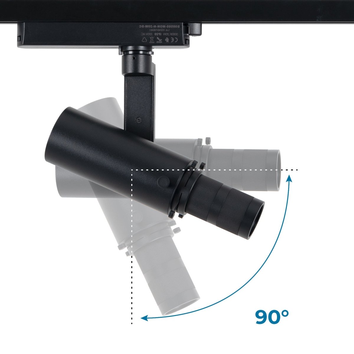 Proyector shapeable para carril monofásico - 20W - 20º-35 - Barcelona Led-
