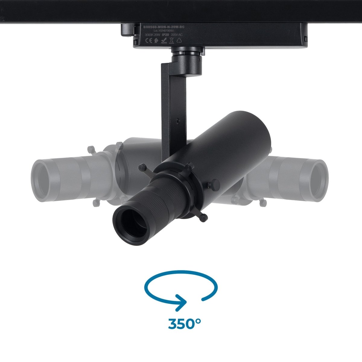 Proyector shapeable para carril monofásico - 20W - 20º-35 - Barcelona Led-