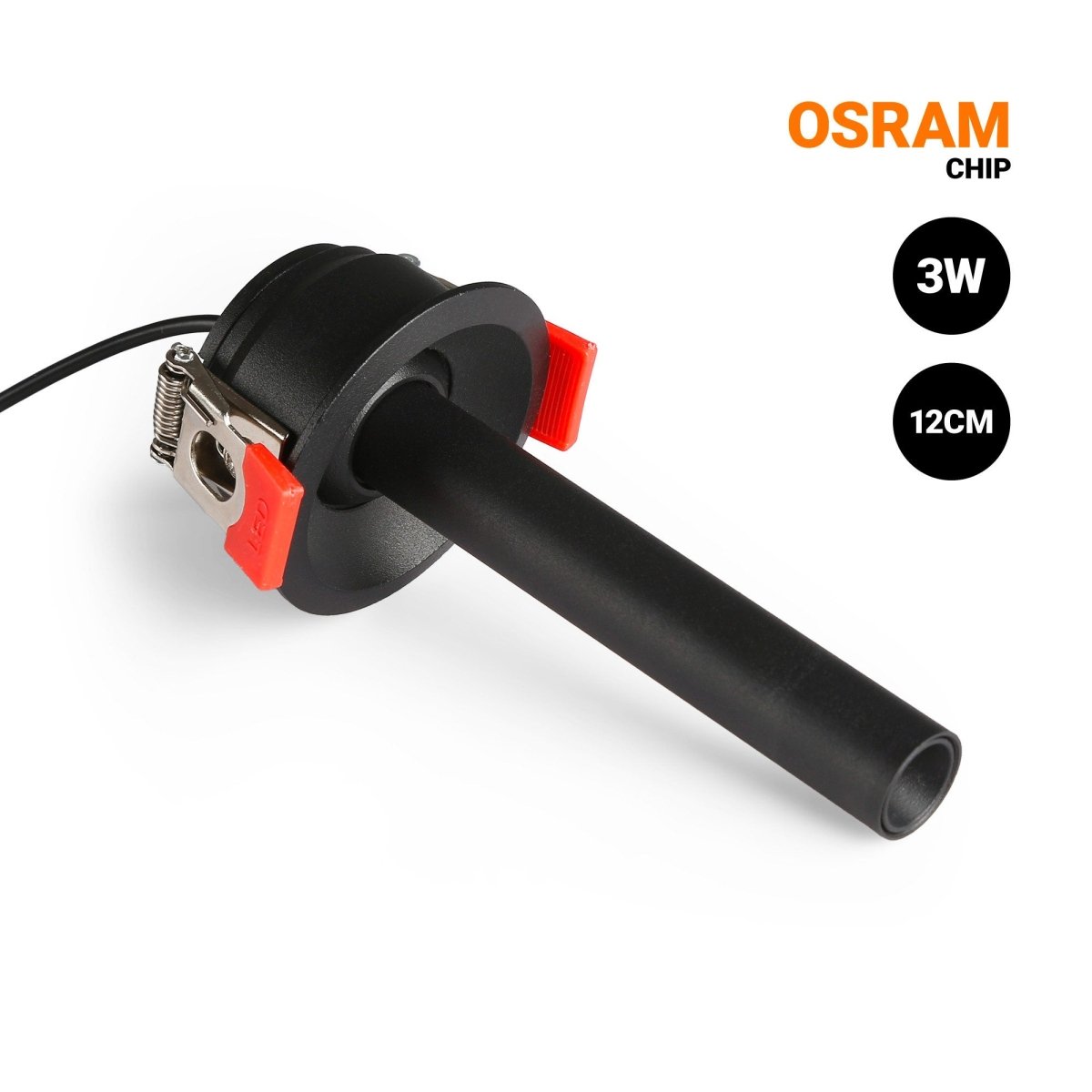 Foco de techo LED empotrable 3W - Extensible 120mm - Orientable - Chip OSRAM - 2700K - Barcelona Led-