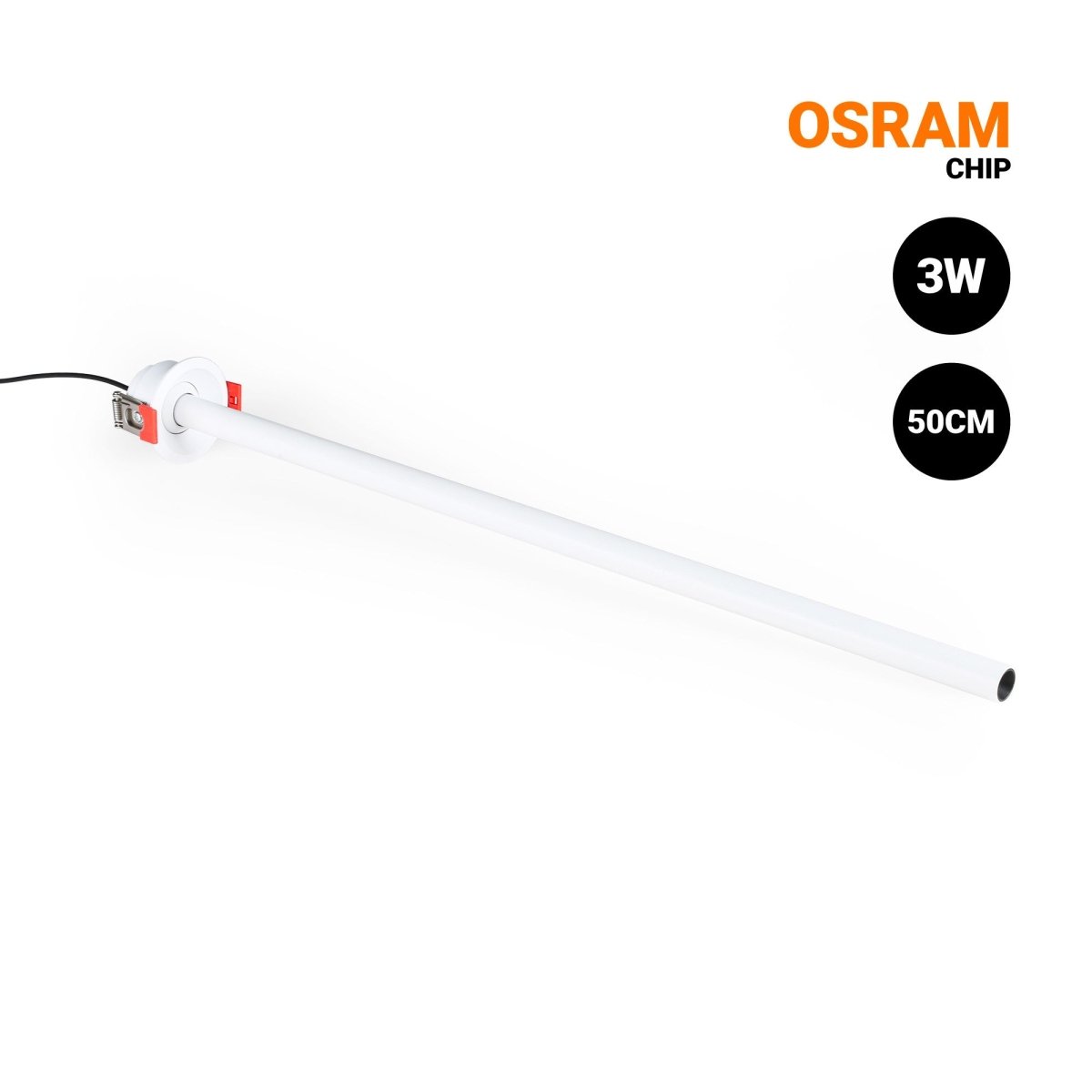Foco de techo LED empotrable 3W - Extensible 500mm - Orientable - Chip OSRAM - 2700K - Barcelona Led-