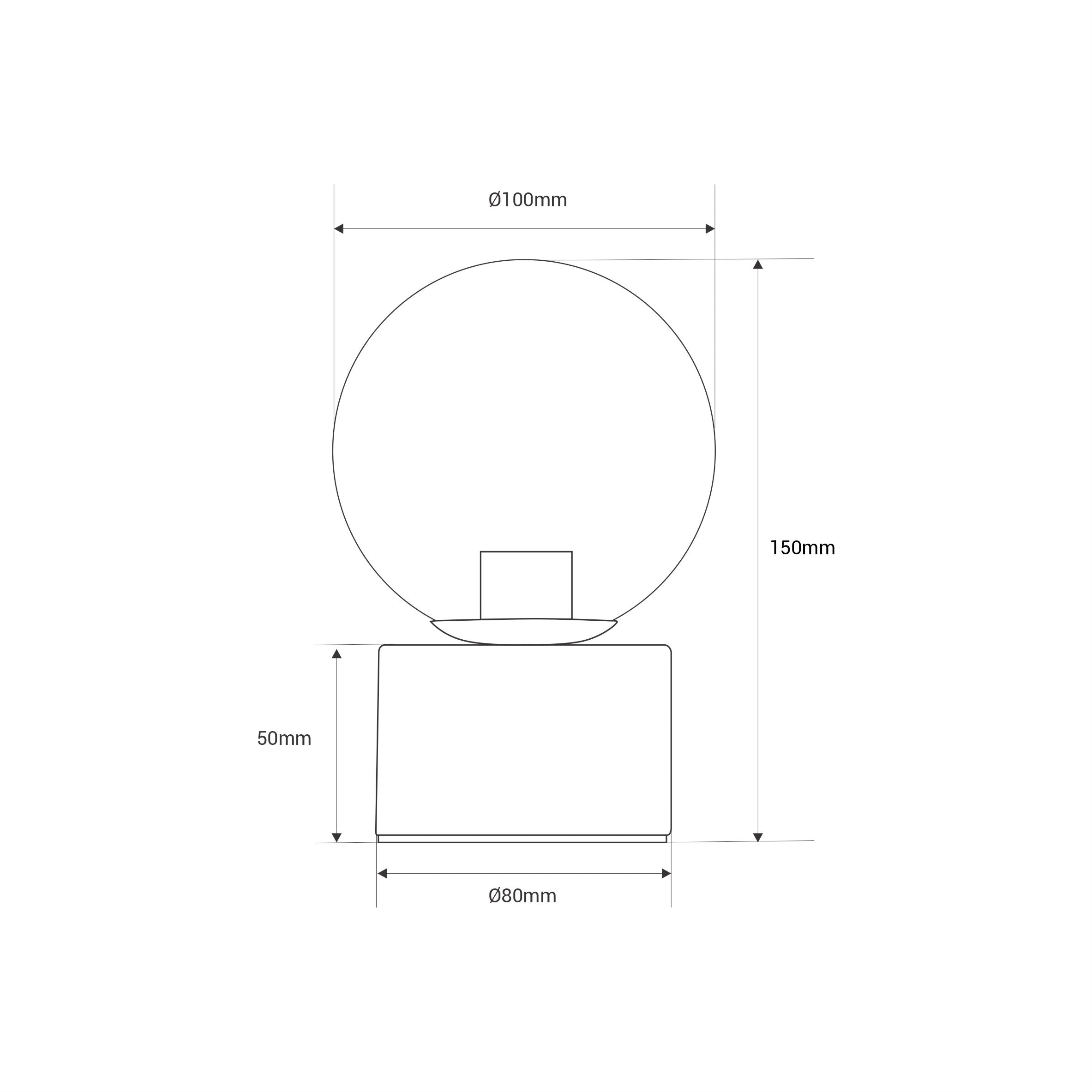 Lámpara de mesa con esfera de cristal "BASS" - G9 (3)