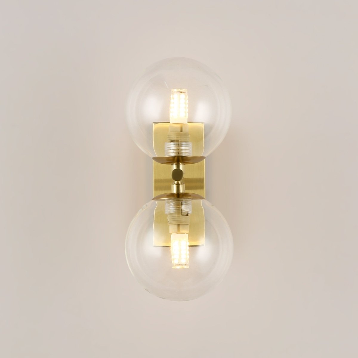 Aplique de pared con doble esfera de cristal "CANTHA" - 2 x G9 - Barcelona Led-Decoración