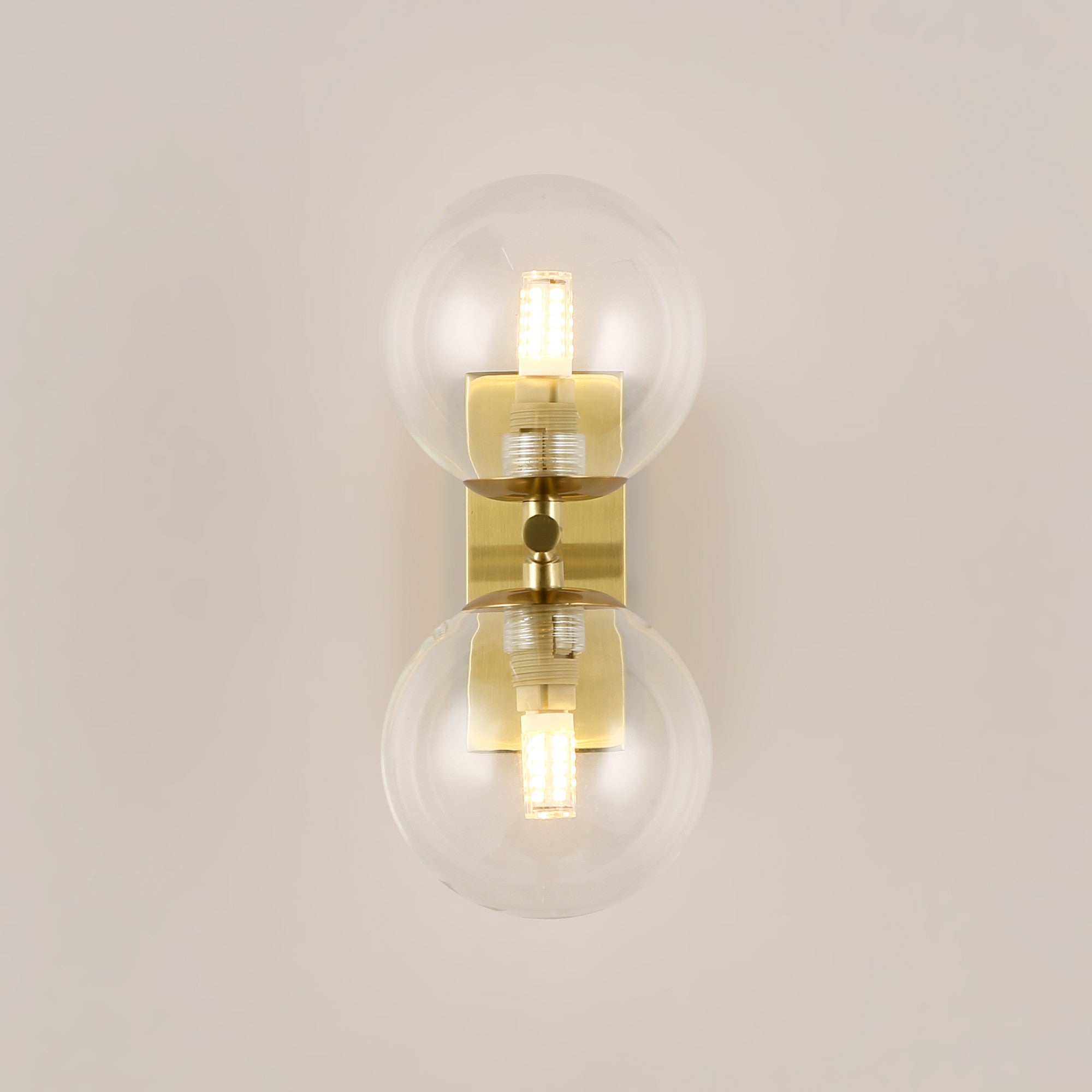 Aplique de pared con doble esfera de cristal "CANTHA" - 2 x G9 (2)