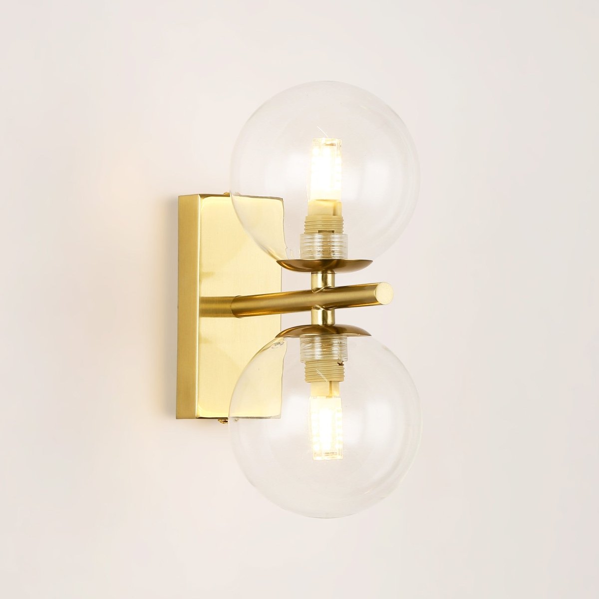 Aplique de pared con doble esfera de cristal "CANTHA" - 2 x G9 - Barcelona Led-Decoración