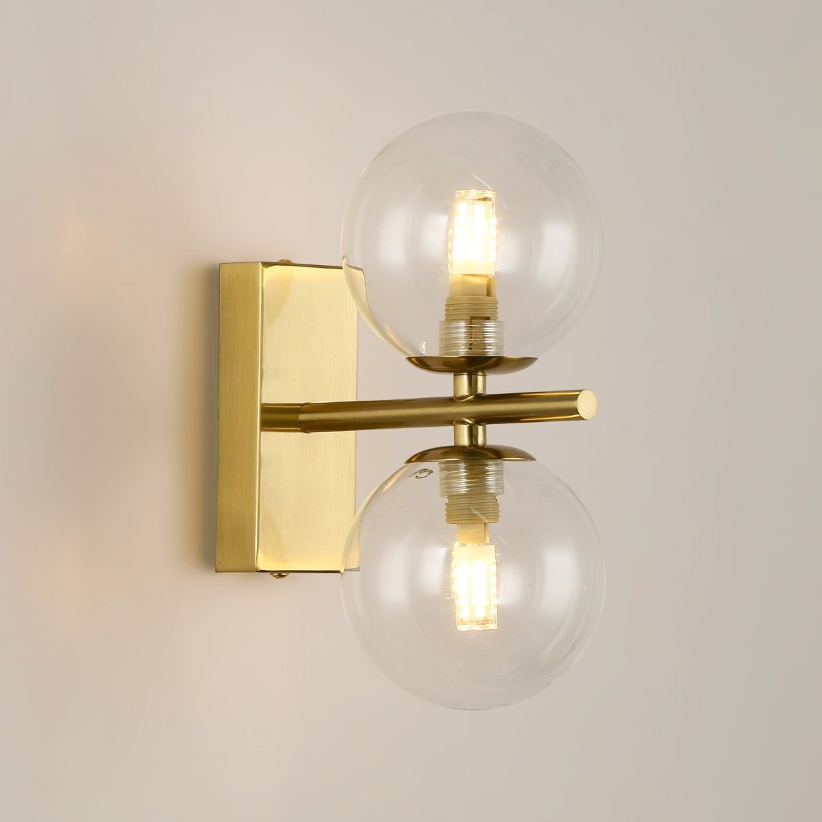 Aplique de pared con doble esfera de cristal "CANTHA" - 2 x G9 - Barcelona Led-Decoración