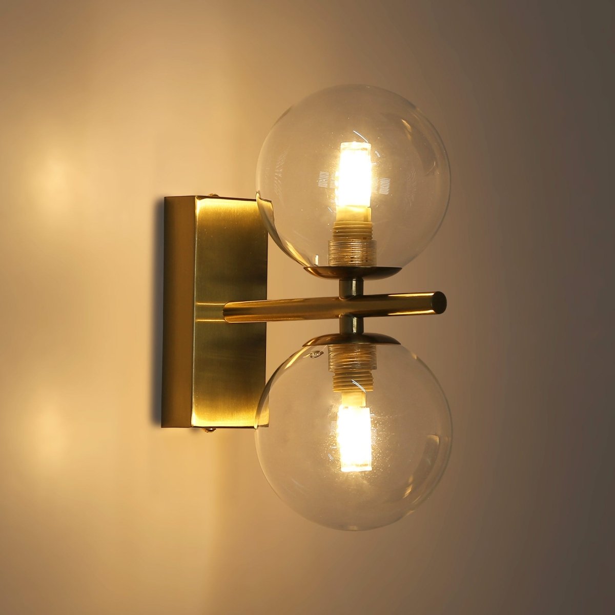 Aplique de pared con doble esfera de cristal "CANTHA" - 2 x G9 - Barcelona Led-Decoración