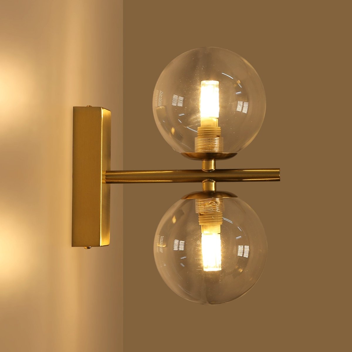 Aplique de pared con doble esfera de cristal "CANTHA" - 2 x G9 - Barcelona Led-Decoración