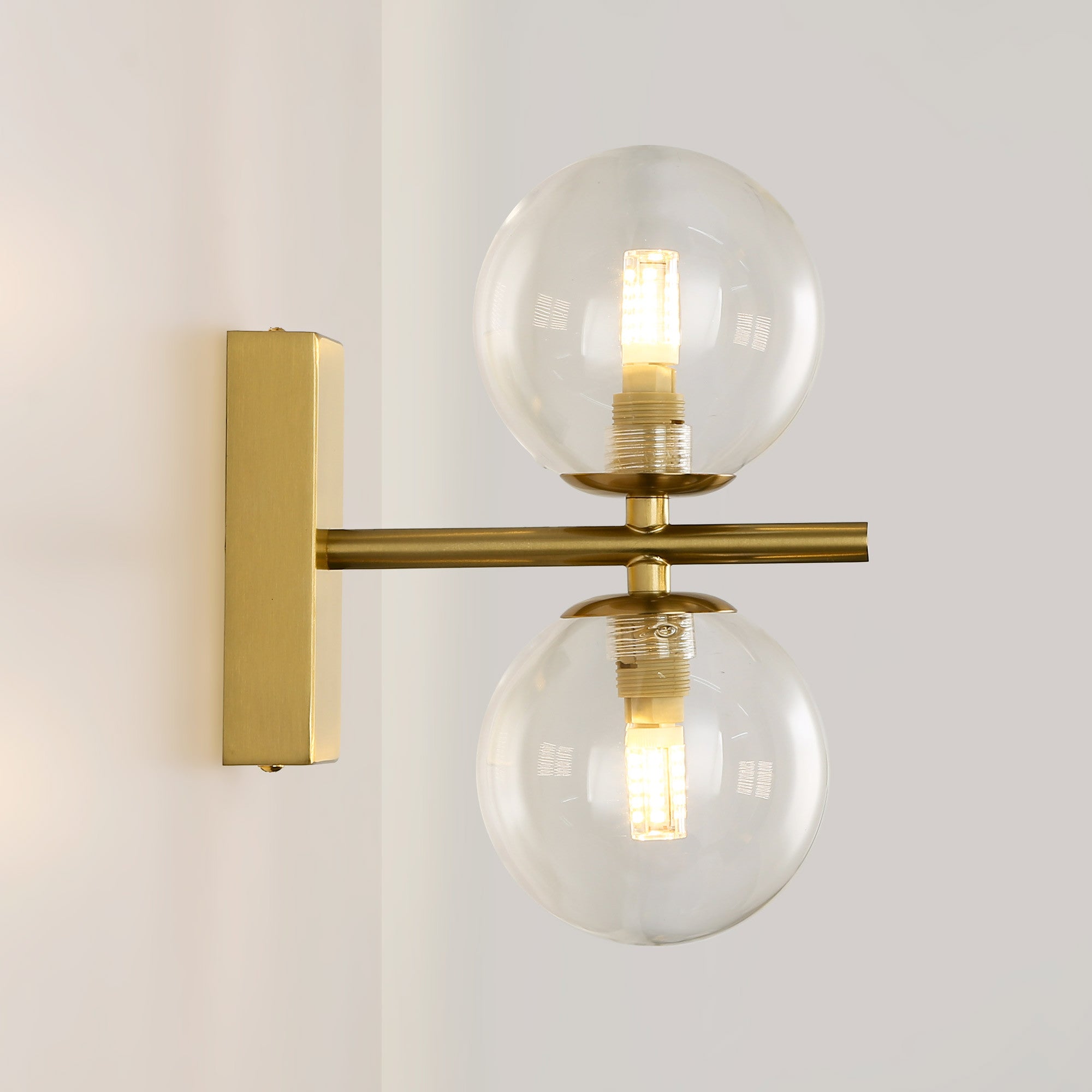 Aplique de pared con doble esfera de cristal "CANTHA" - 2 x G9 (8)