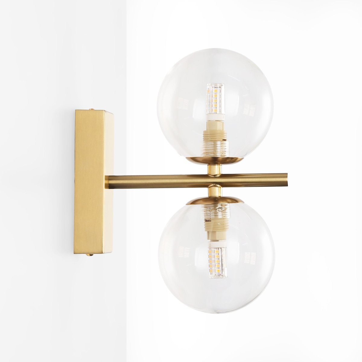 Aplique de pared con doble esfera de cristal "CANTHA" - 2 x G9 - Barcelona Led-Decoración