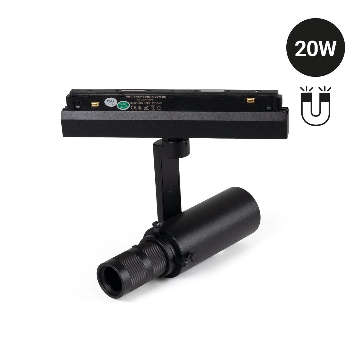 Proyector shapeable para carril magnético 48V - 20W - 20º-35º - Barcelona Led-