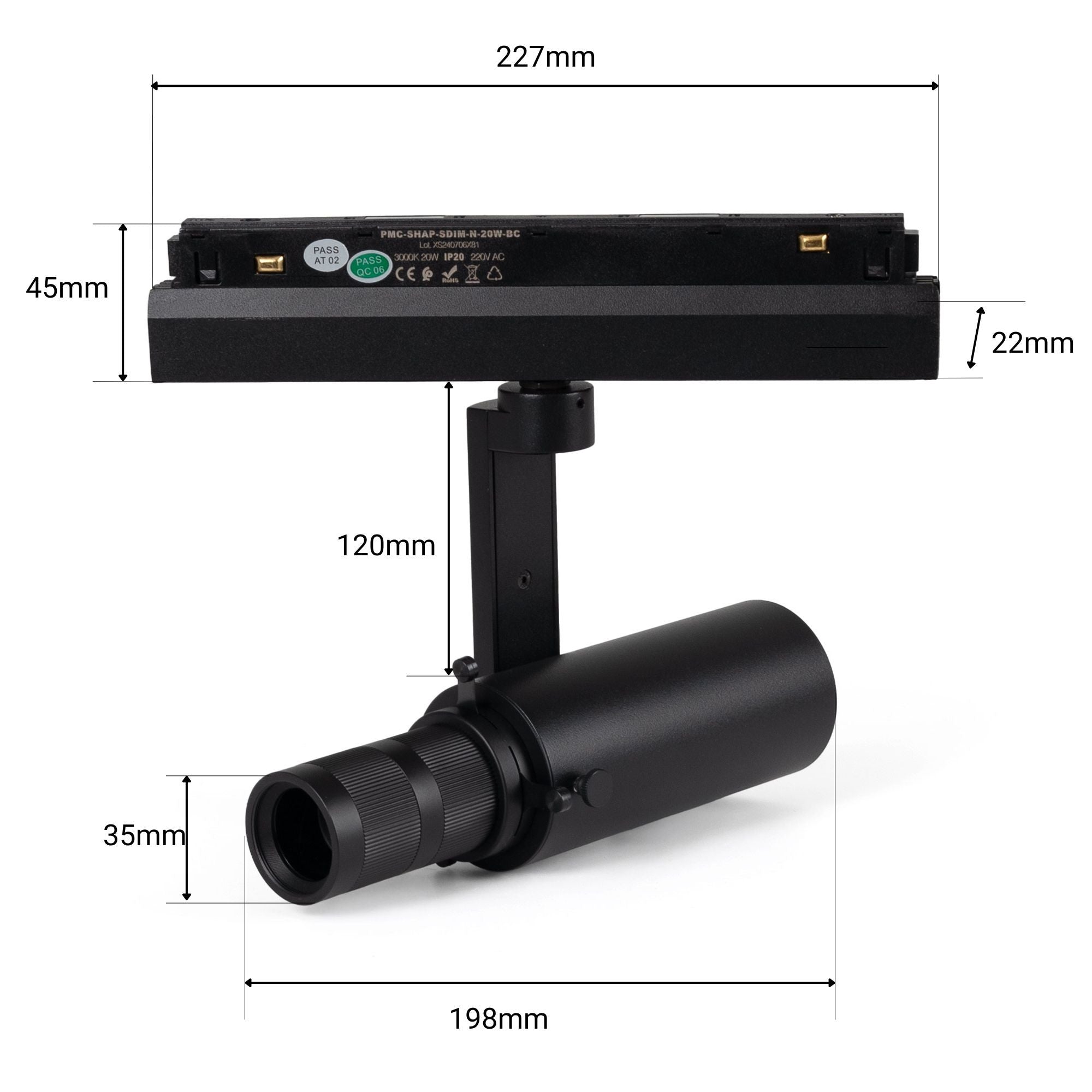 Proyector shapeable para carril magnético 48V - 20W - 20º-35º (21)