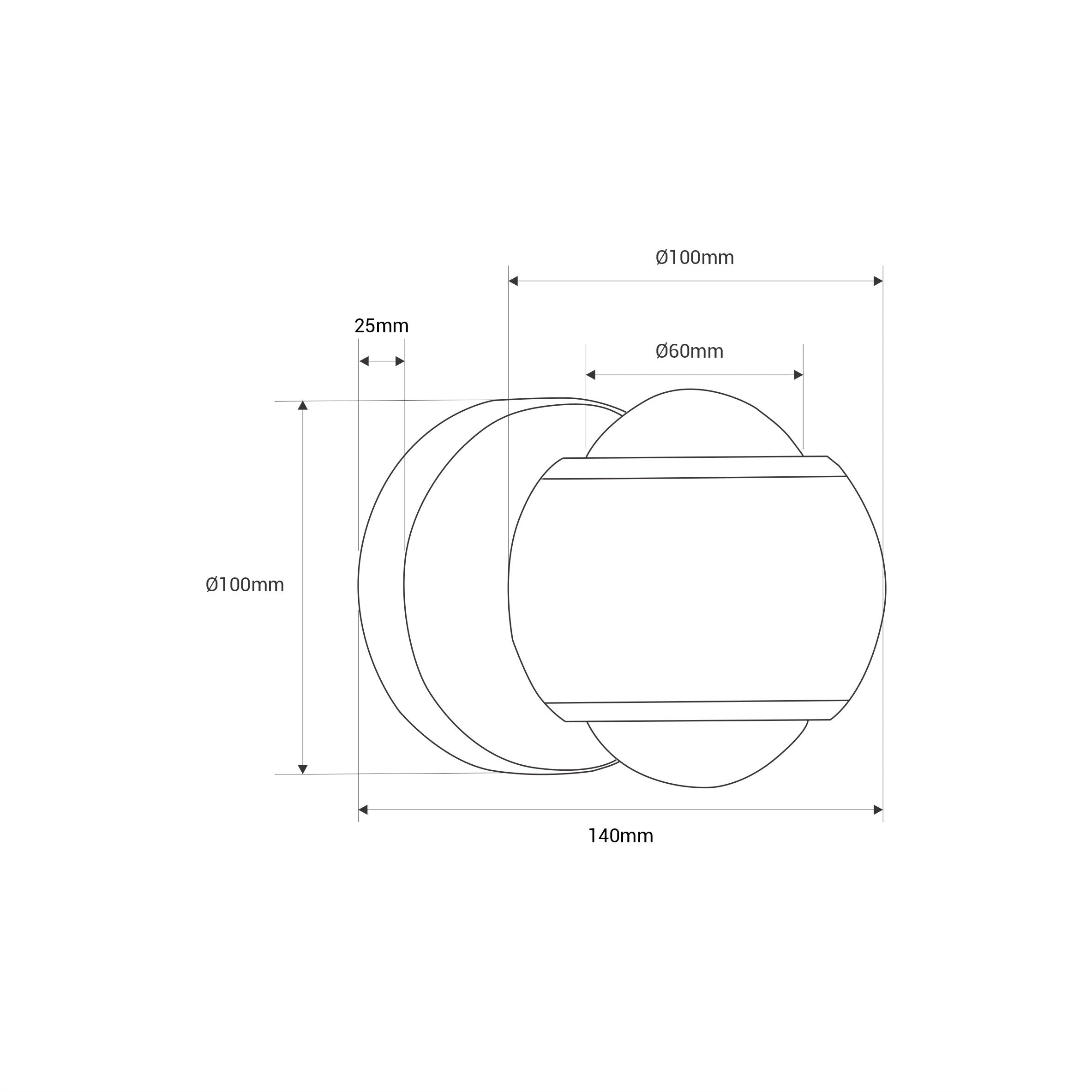 Aplique de pared LED con óptica "BOO" 9W - Cromo - Up & down - 2700K (2)