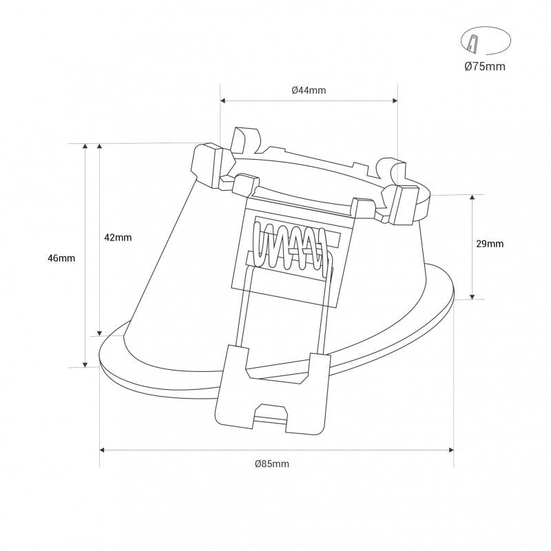 KIT Aro downlight redondo asimétrico Ø85mm + Módulo LED MR16 5W (5)