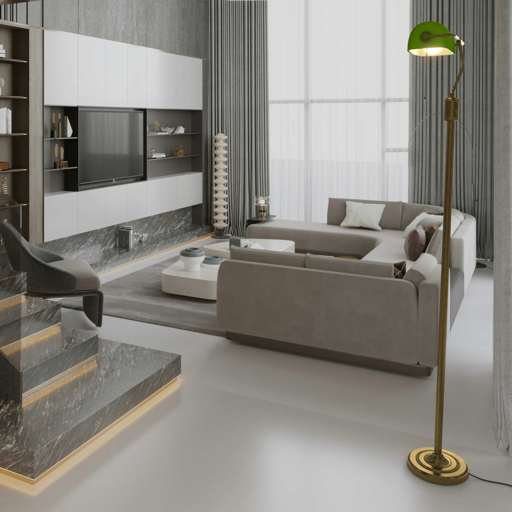 Lámpara de pie vintage "BANQUERO" - E27 (22)