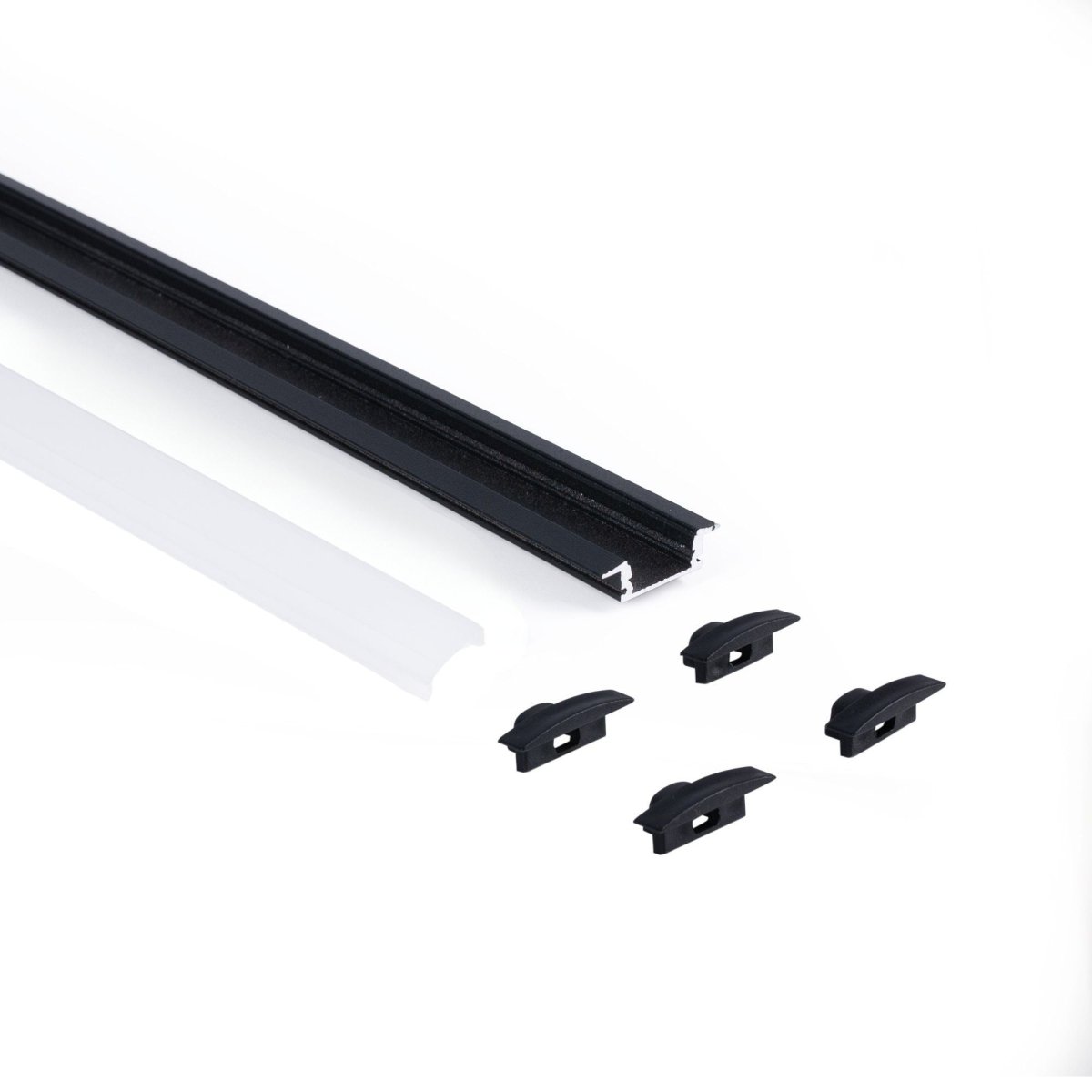 Perfil de aluminio de empotrar - Kit completo - 24,5 x 7mm - Tira LED hasta 12 mm - 2 metros - Barcelona Led-