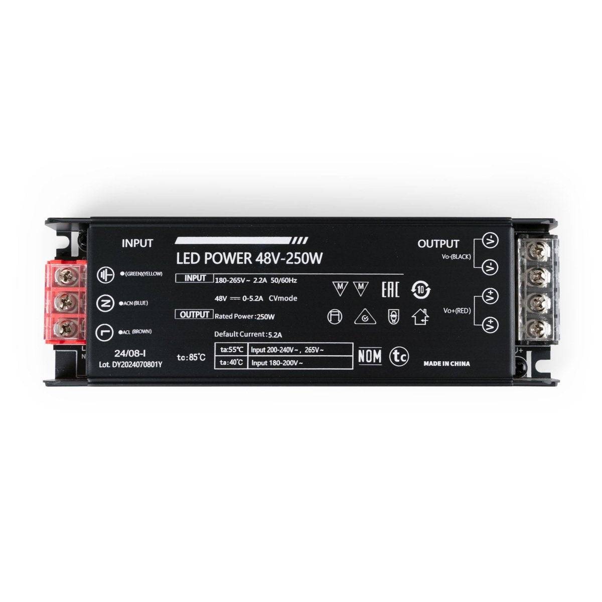Fuente de alimentación 250W 48V - 5.2A - Alta eficiencia - IP20 - Barcelona Led-Material eléctrico