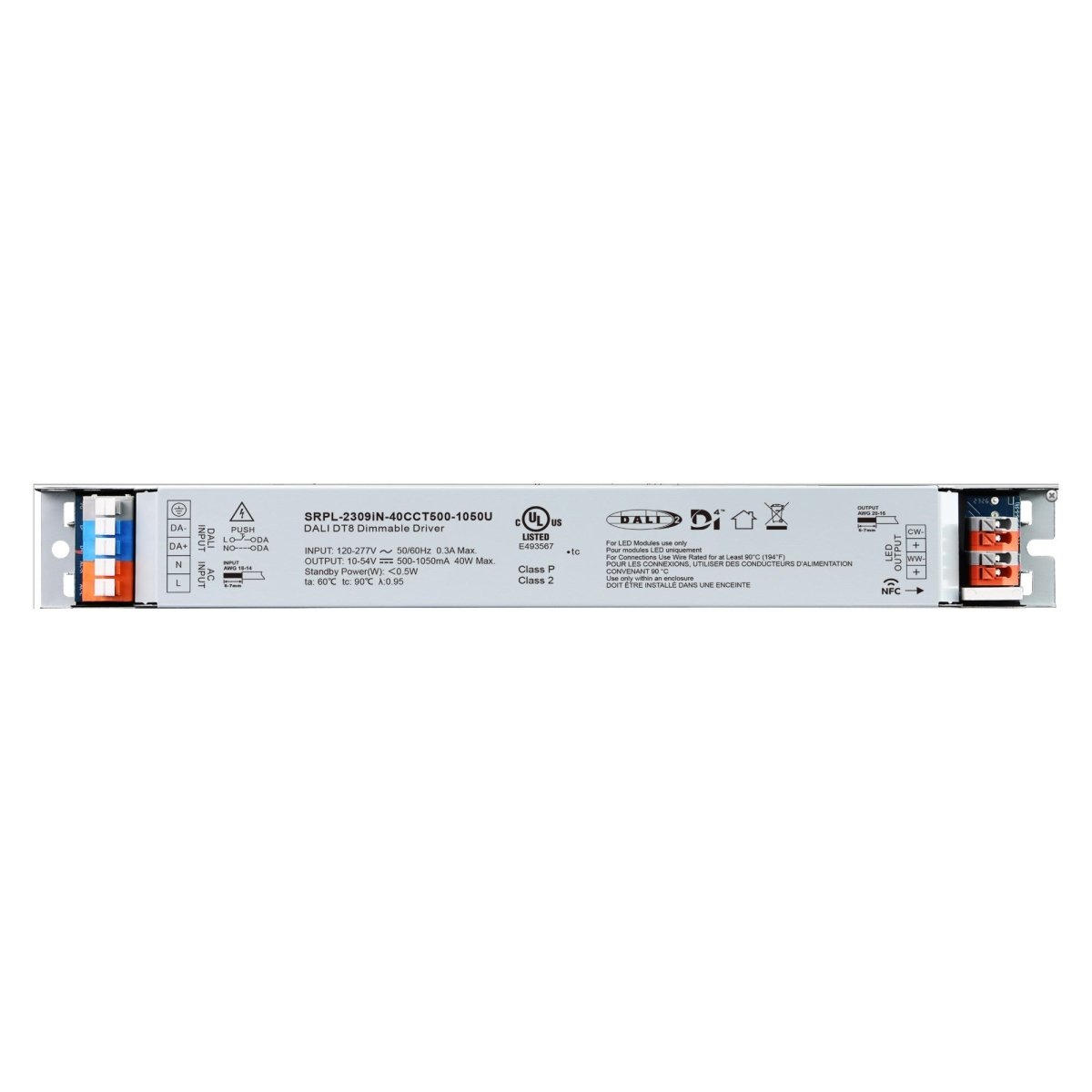 Driver regulable lineal DALI DT8 - CCT - 40W - Corriente constante - Salida 10-54V DC - 500-1050mA - NFC - Barcelona Led-