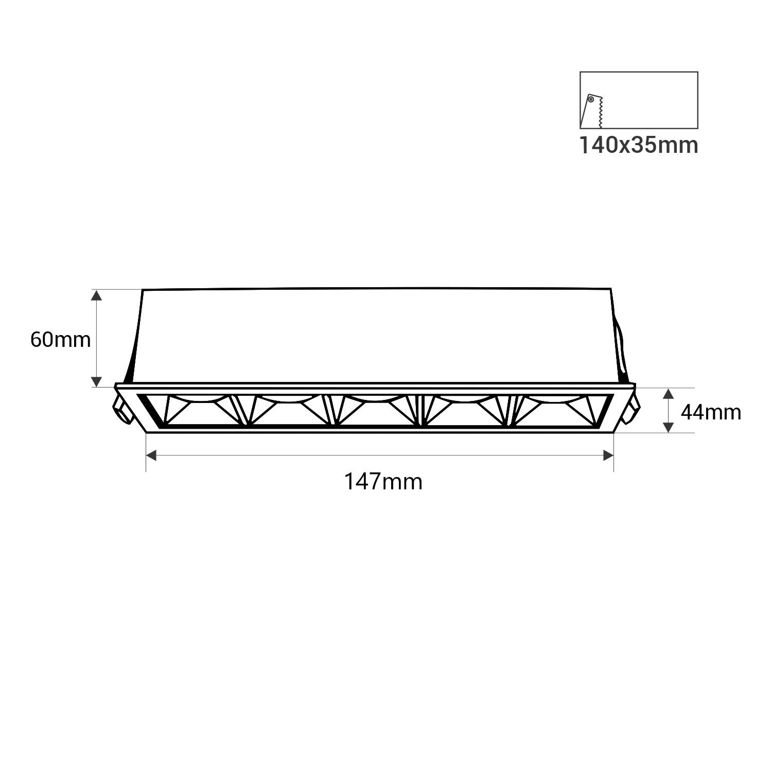 Foco lineal LED empotrable 7W - UGR18 - CRI90 - Driver LIFUD (2)