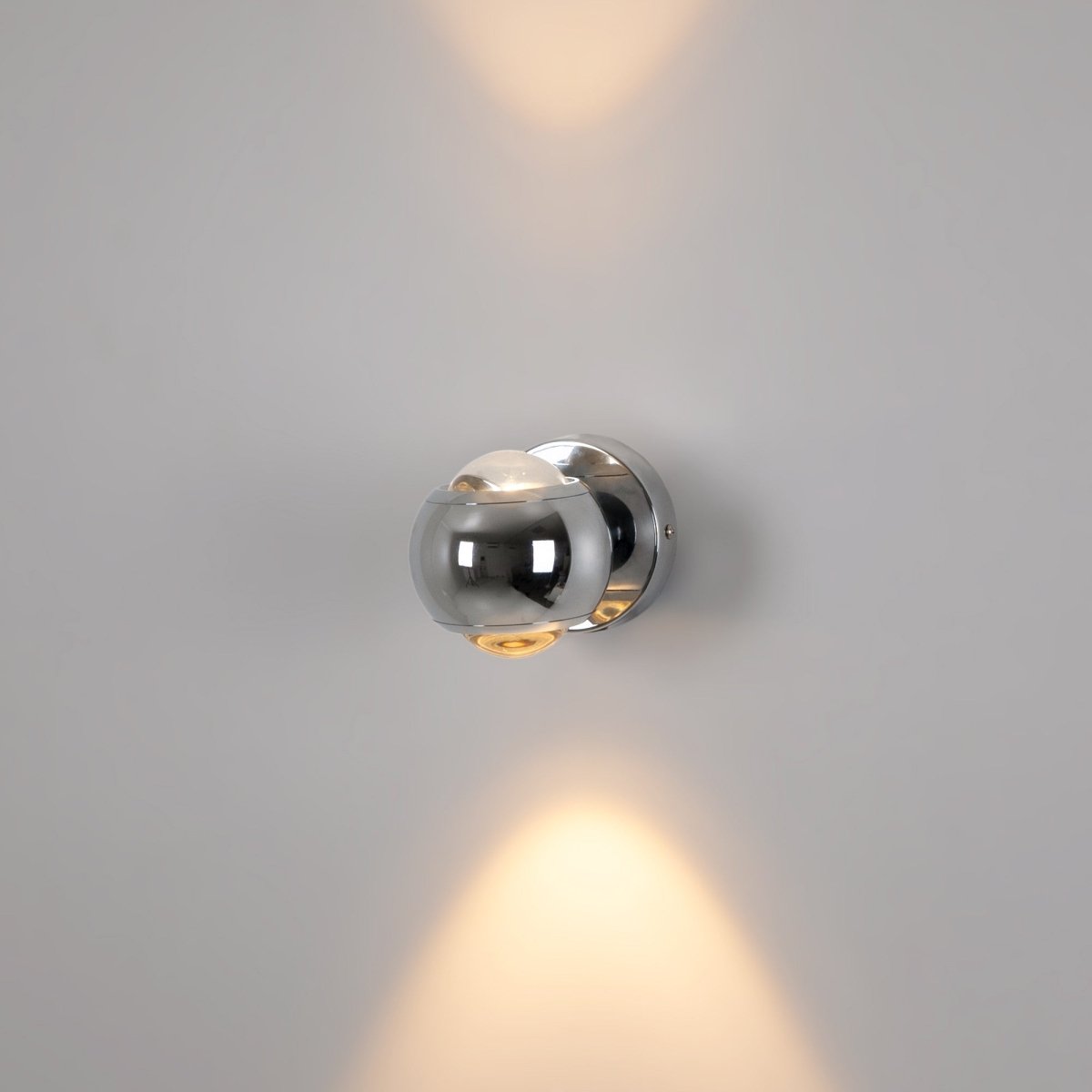 Aplique de pared LED con óptica "BOO" 9W - Cromo - Up & down - 2700K - Barcelona Led-Decoración