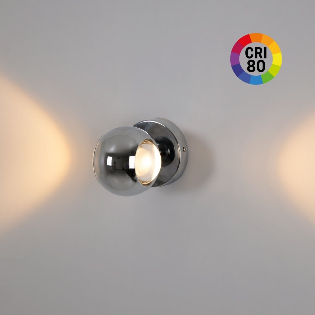 Aplique de pared LED con óptica "BOO" 9W - Cromo - Up & down - 2700K - Barcelona Led-Decoración
