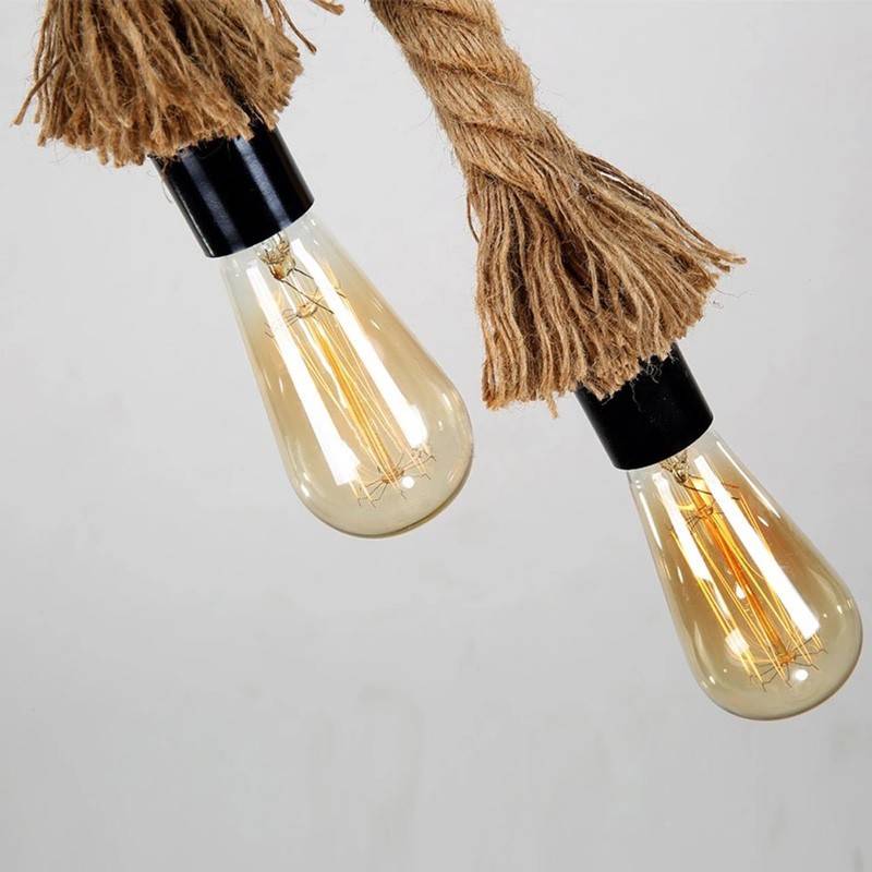 Lámpara colgante de cuerda natural de cáñamo E27 "ROPE LAMP" (7)