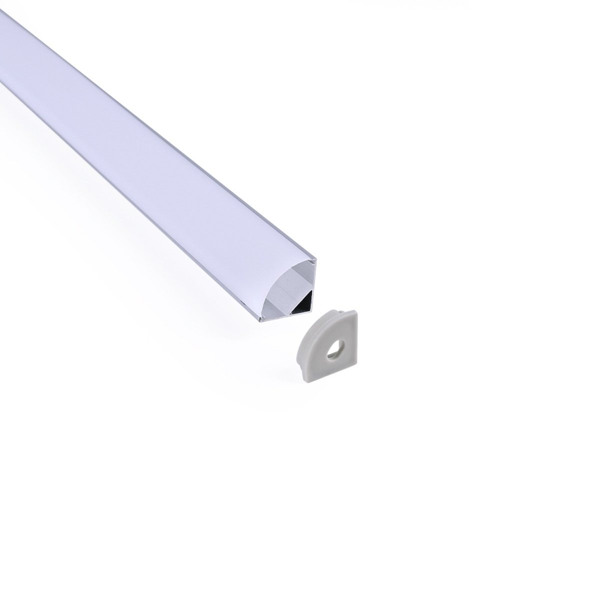 Perfil tira LED de superficie para esquinas - Con difusor - Kit completo - 15,8x15,8mm - Tira LED ≤10 mm - 1 metro - Barcelona Led-