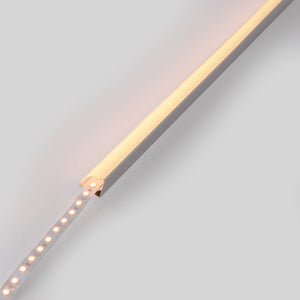 Perfil tira LED de superficie para esquinas - Con difusor - Kit completo - 15,8x15,8mm - Tira LED ≤10 mm - 1 metro (30)