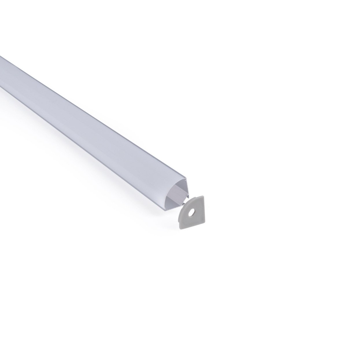 Perfil tira LED de superficie para esquinas - Con difusor - Kit completo - 20x20mm - Tira LED ≤10 mm - 1 metro - Barcelona Led-