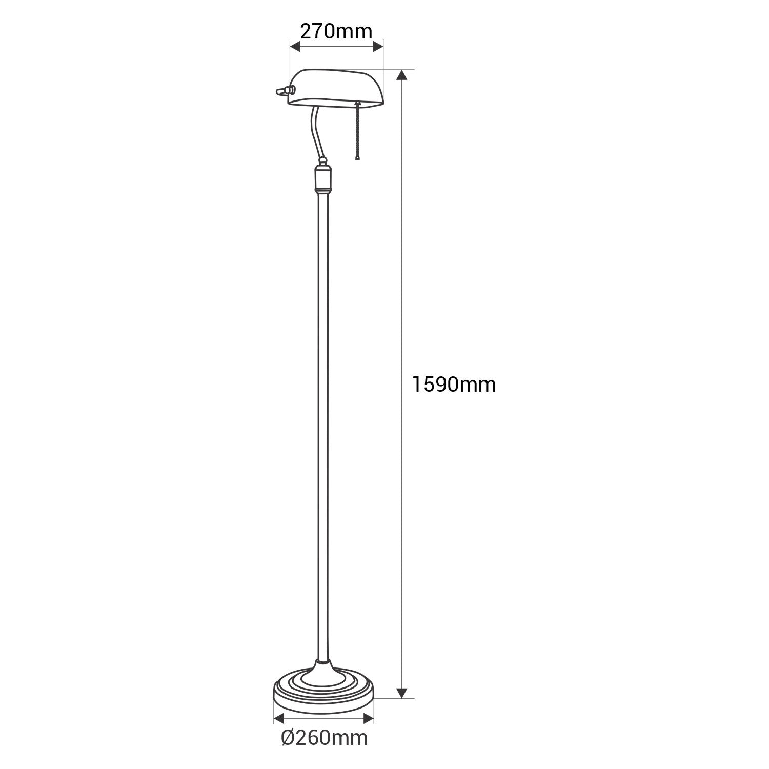 Lámpara de pie vintage "BANQUERO" - E27 (8)