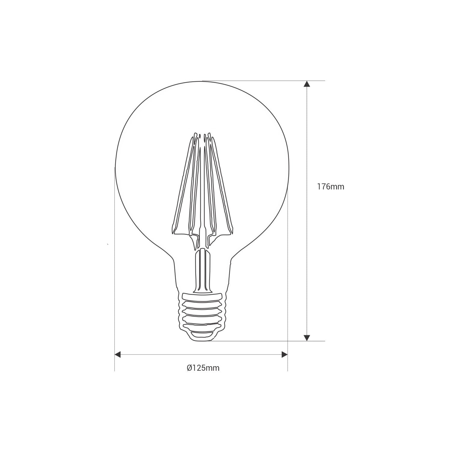 Bombilla LED Vintage Globo Filamento - E27 G125 - 8W - Regulable (7)