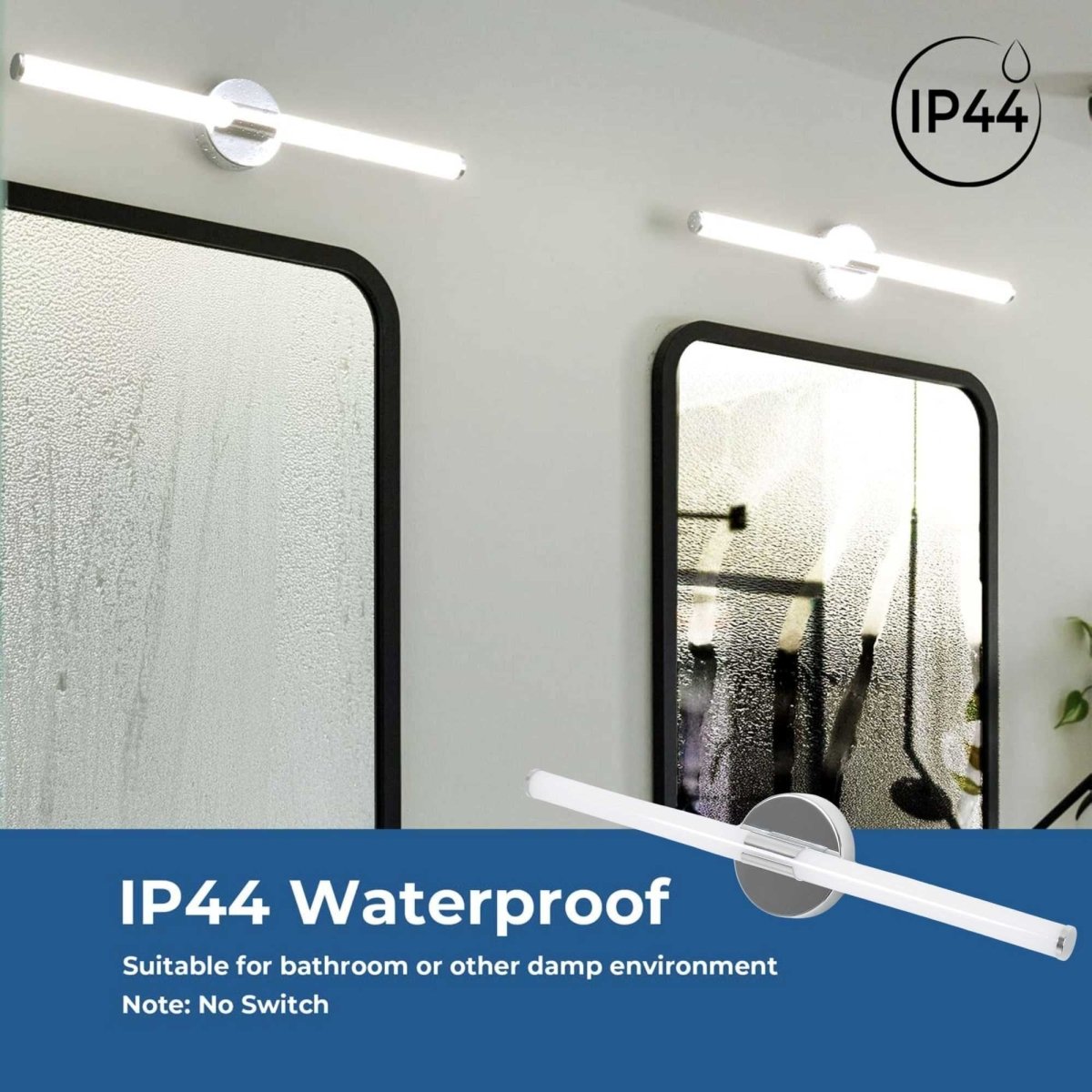 Aplique LED tubular para baño - 8W - 720lm - IP44 - 60cm - Barcelona Led-