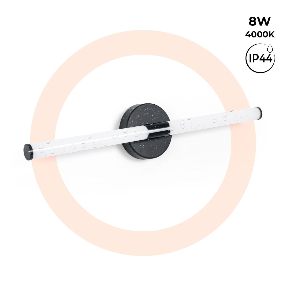 Aplique LED tubular para baño - 8W - 720lm - IP44 - 60cm - Barcelona Led-
