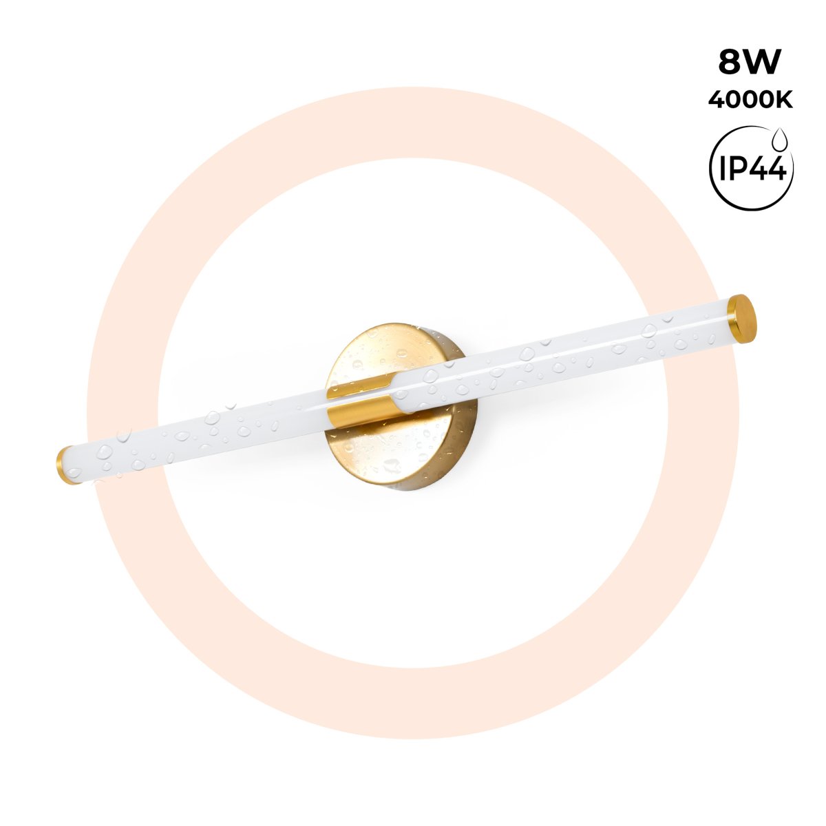 Aplique LED tubular para baño - 8W - 720lm - IP44 - 60cm - Barcelona Led-