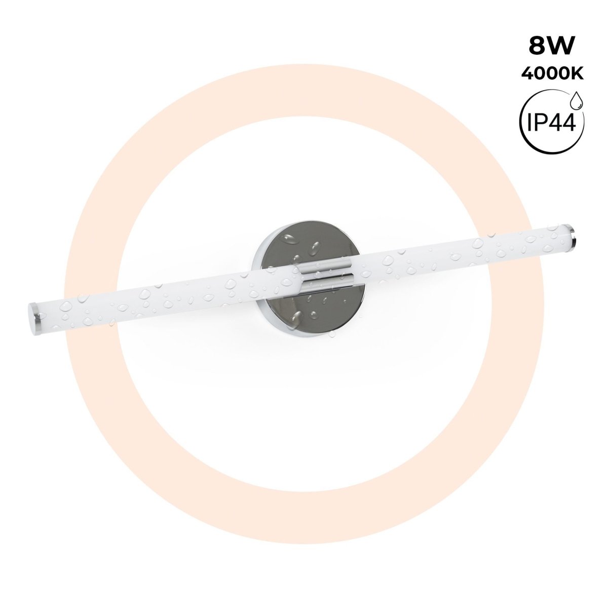 Aplique LED tubular para baño - 8W - 720lm - IP44 - 60cm - Barcelona Led-