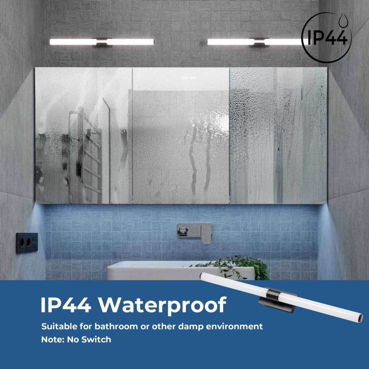 Aplique LED tubular para baño - 8W - IP44 - 60cm - Barcelona Led-